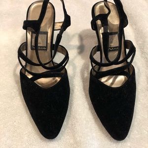Black velvet stilettos